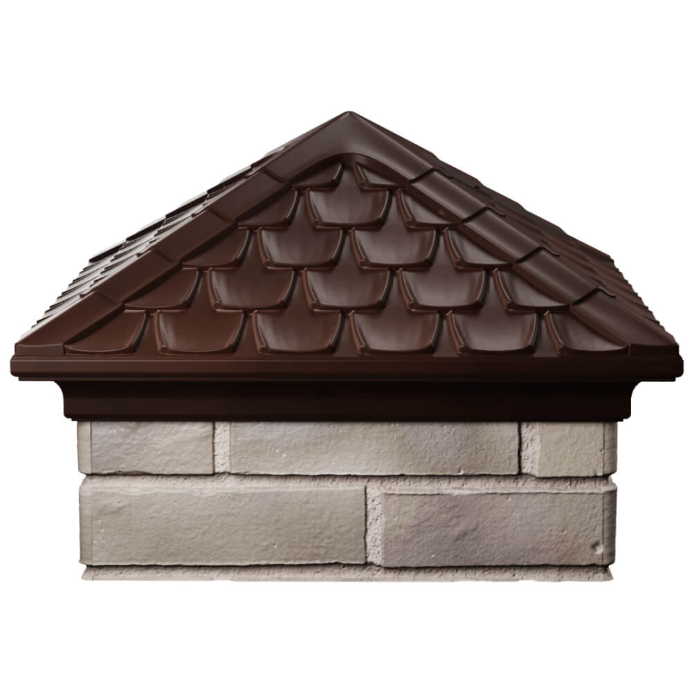 Колпак Zking Эльбрус Коричневый на столб 1.5х1.5 кирпича (385х385мм) Первоуральск фото