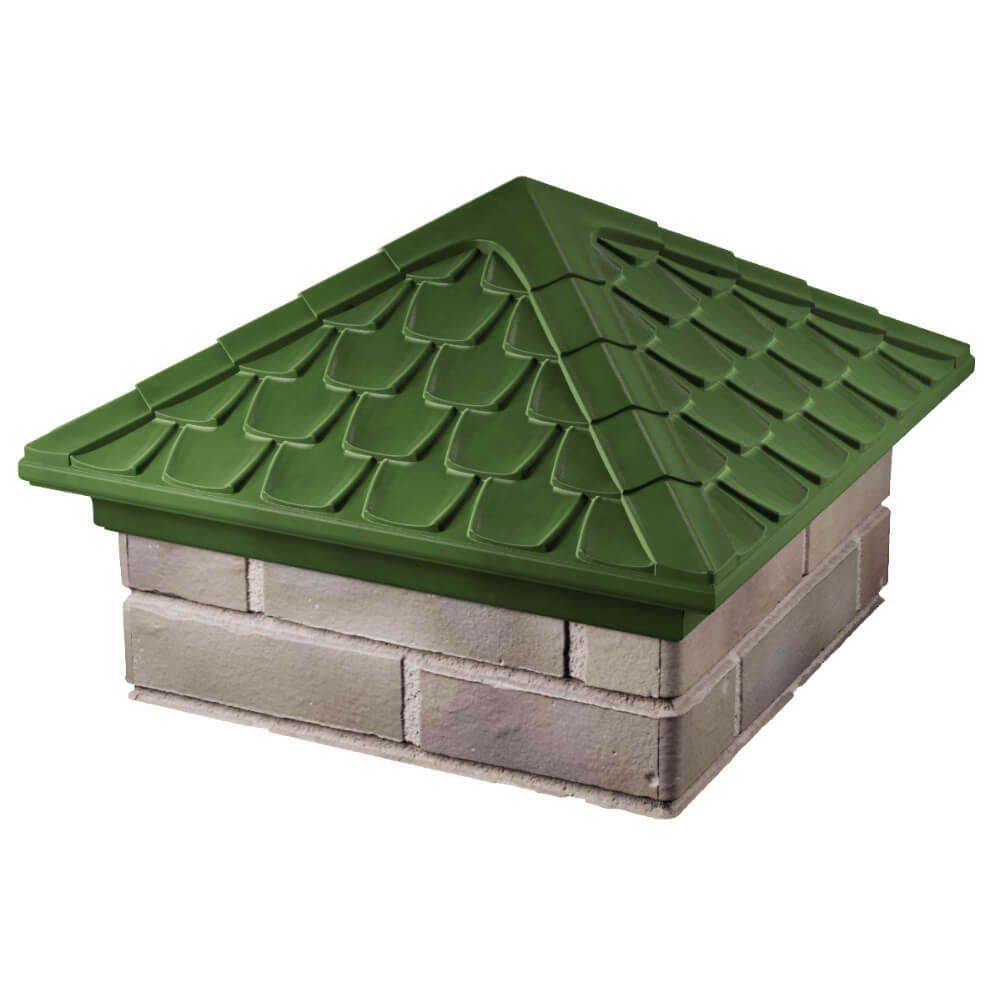 Колпак Zking Эльбрус Зеленый на столб 1.5х1.5 кирпича (385х385мм) в Первоуральске фото