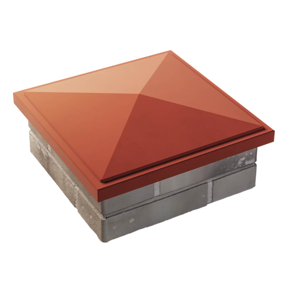 Колпак Zking БонаМоно Красный на столб 1.5х1.5 кирпича (385х385, 400х400мм) в Первоуральске фото