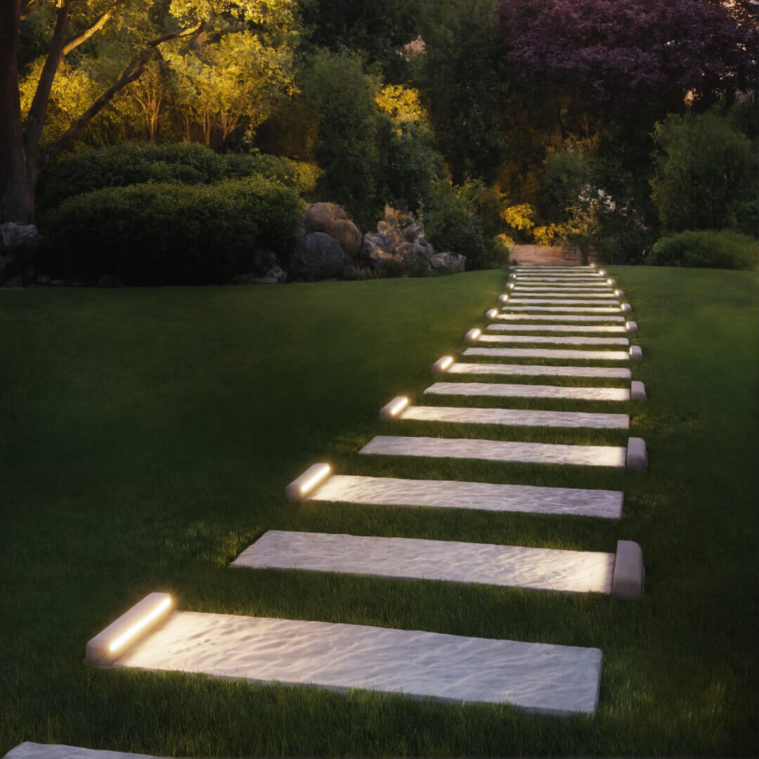 LED Светильник для шаговой плиты STONE Светлая Галька 330х75х98мм в Первоуральске фото