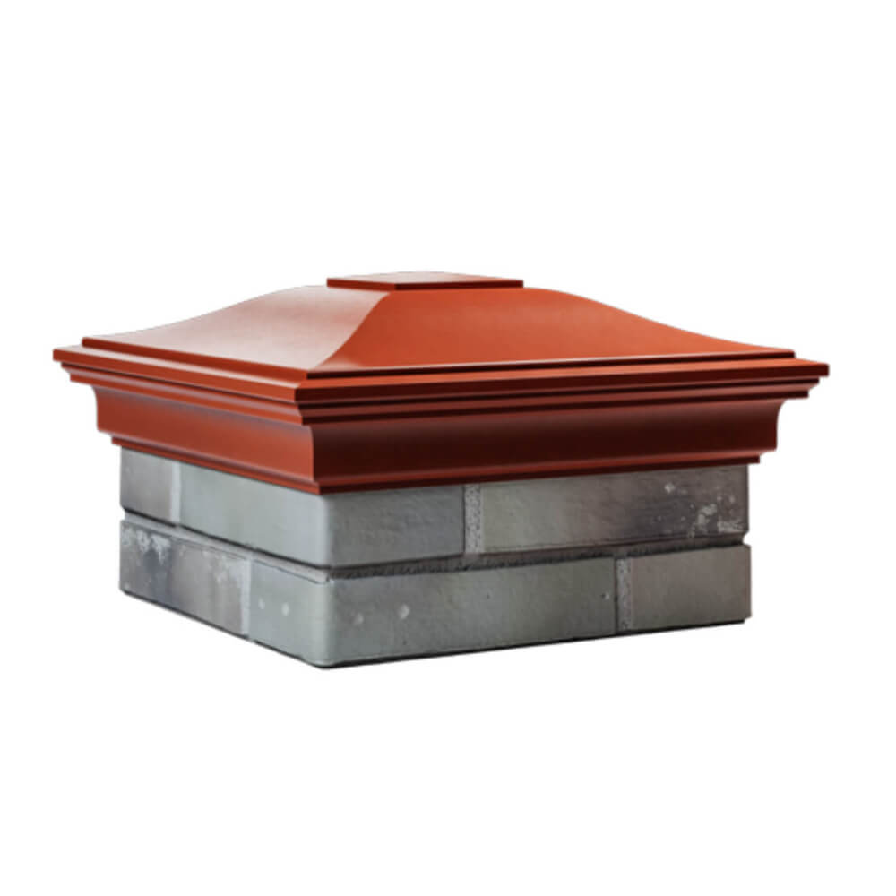 Колпак Zking Монблан Красный на столб 1.5х1.5 еврокирпича 0.7НФ (355х355мм) в Первоуральске фото