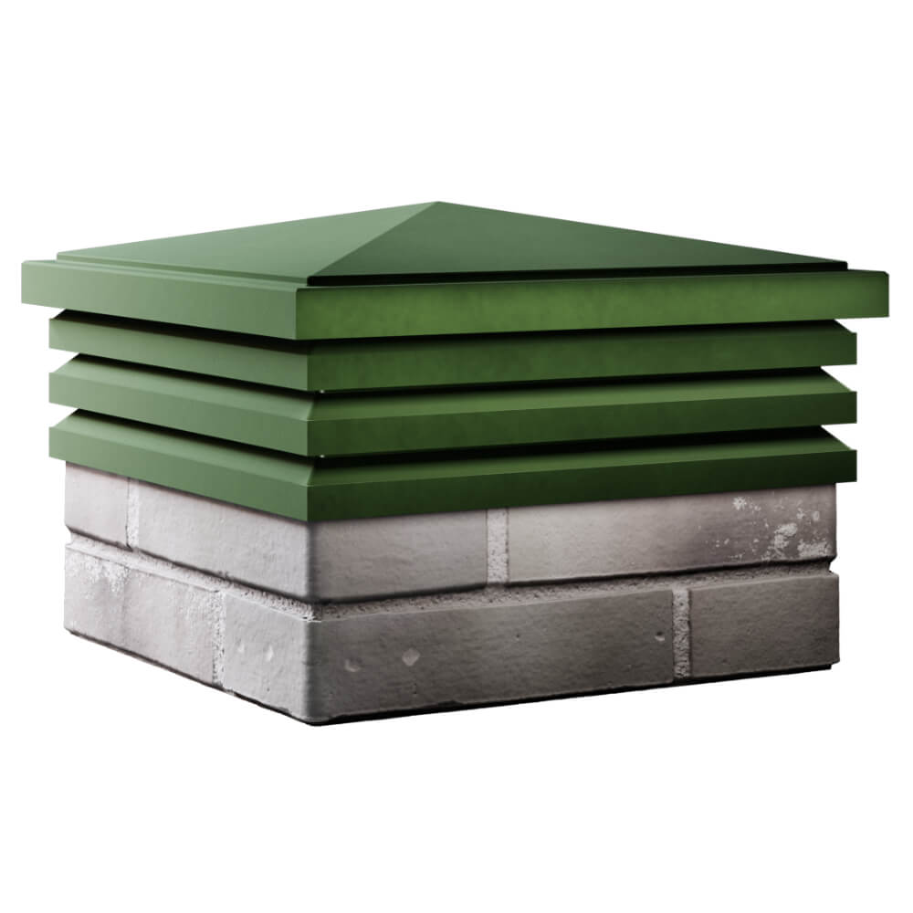 Колпак Zking Бона ХайТек Зеленый на столб 1.5х1.5 кирпича (385х385мм) в Первоуральске фото