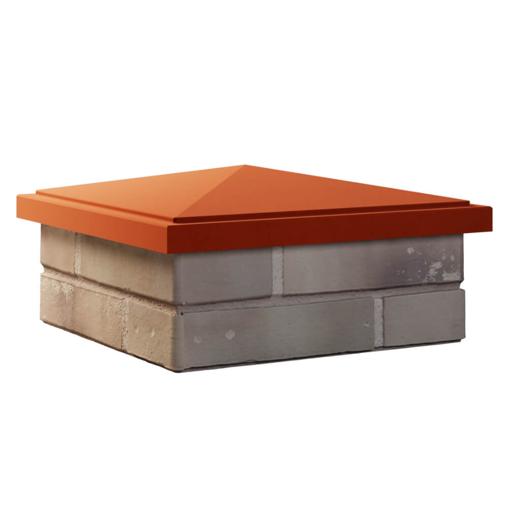 Колпак Zking БонаМоно Красный на столб 1.5х1.5 кирпича (385х385, 400х400мм) в Первоуральске фото