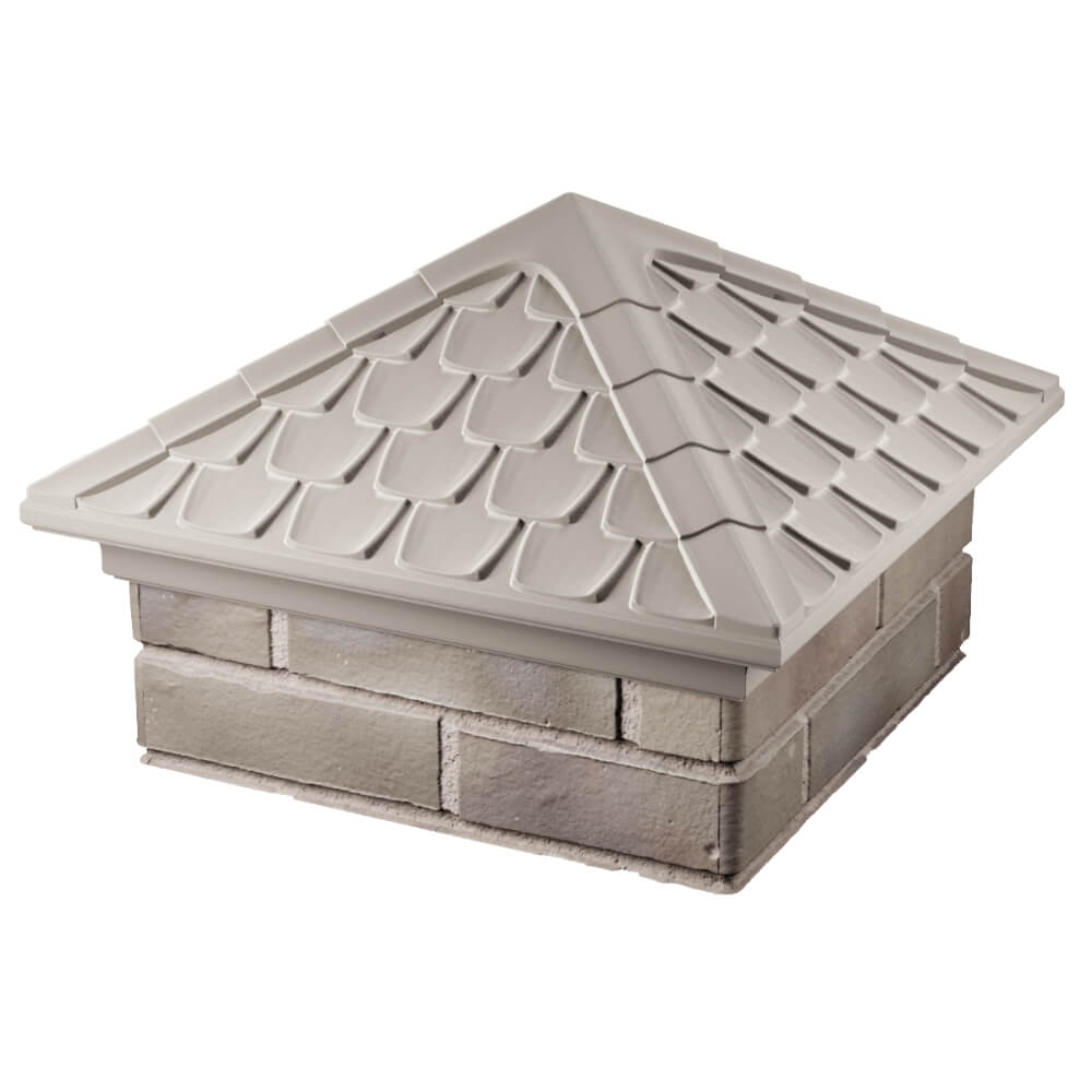 Колпак Zking Эльбрус Бежевый на столб 1.5х1.5 кирпича (385х385мм) в Первоуральске фото