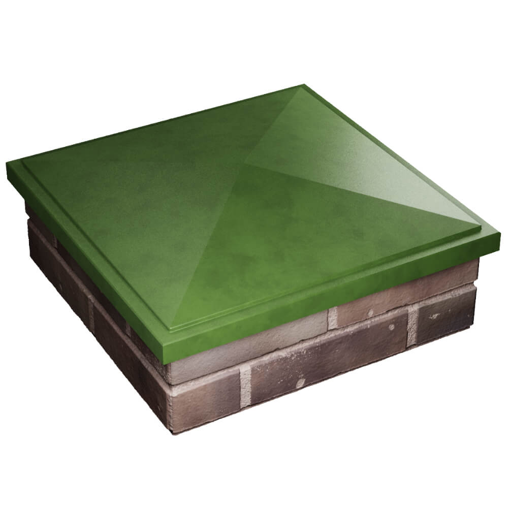 Колпак Zking БонаМоно Зеленый на столб 2х2 кирпича (515х515, 530х530мм) в Первоуральске фото