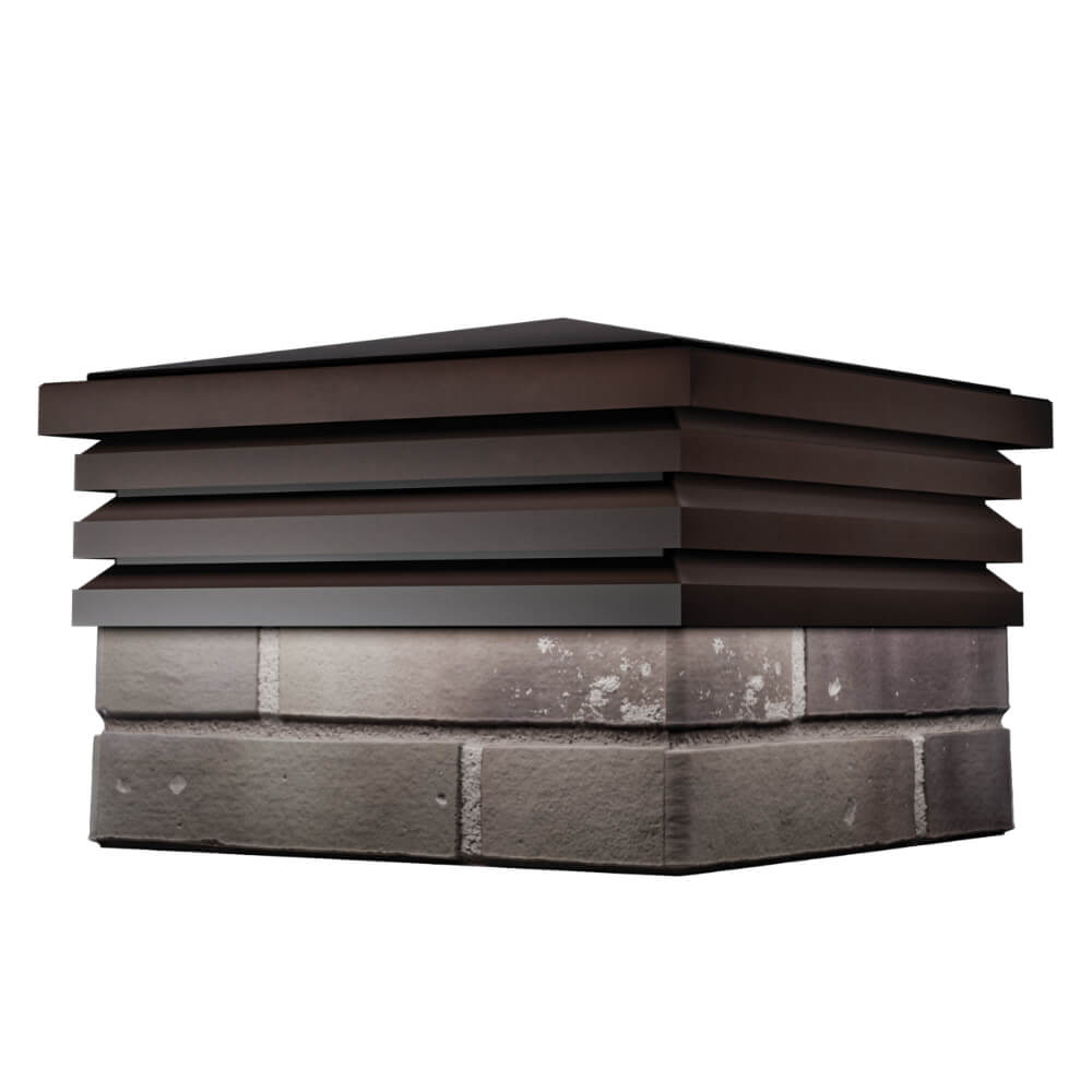 Колпак Zking Бона ХайТек Коричневый на столб 1.5х1.5 кирпича (385х385мм) в Первоуральске фото