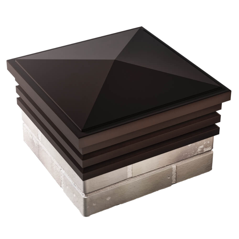 Колпак Zking Бона ХайТек Коричневый на столб 1.5х1.5 кирпича (385х385мм) в Первоуральске фото