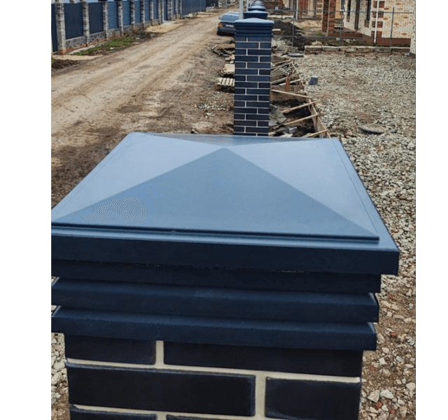 Колпак Zking Бона ХайТек Серый на столб 1.5х1.5 кирпича (385х385мм) в Первоуральске фото