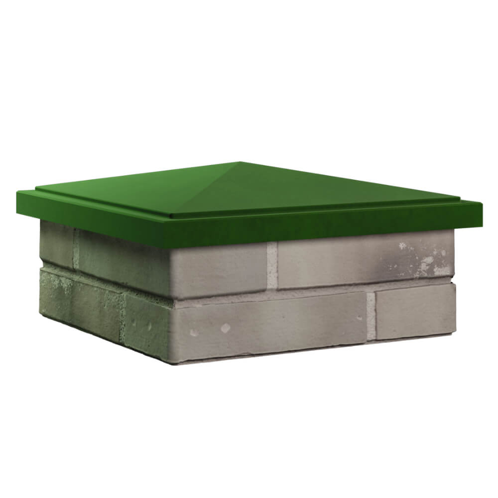 Колпак Zking БонаМоно Зеленый на столб 1.5х1.5 кирпича (385х385, 400х400мм) в Первоуральске фото