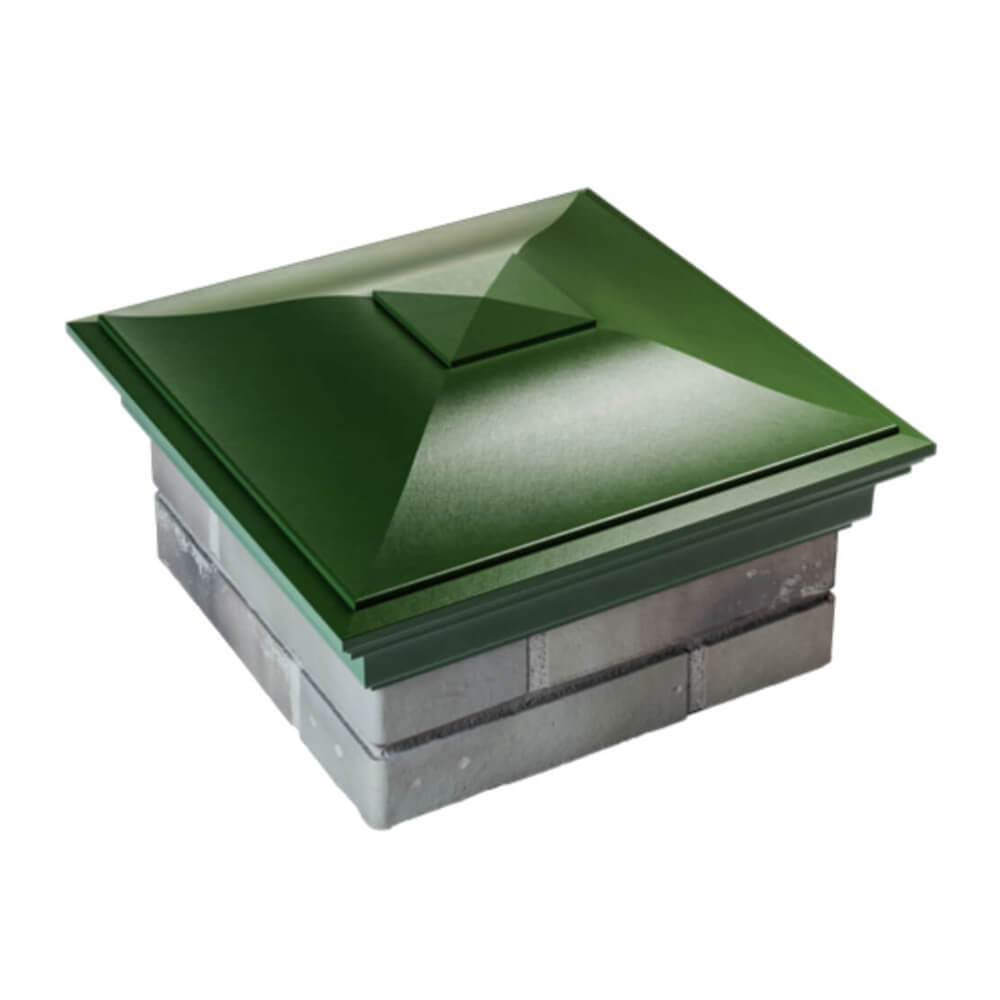 Колпак Zking Монблан Зеленый на столб 1.5х1.5 еврокирпича 0.7НФ (355х355мм) в Первоуральске фото