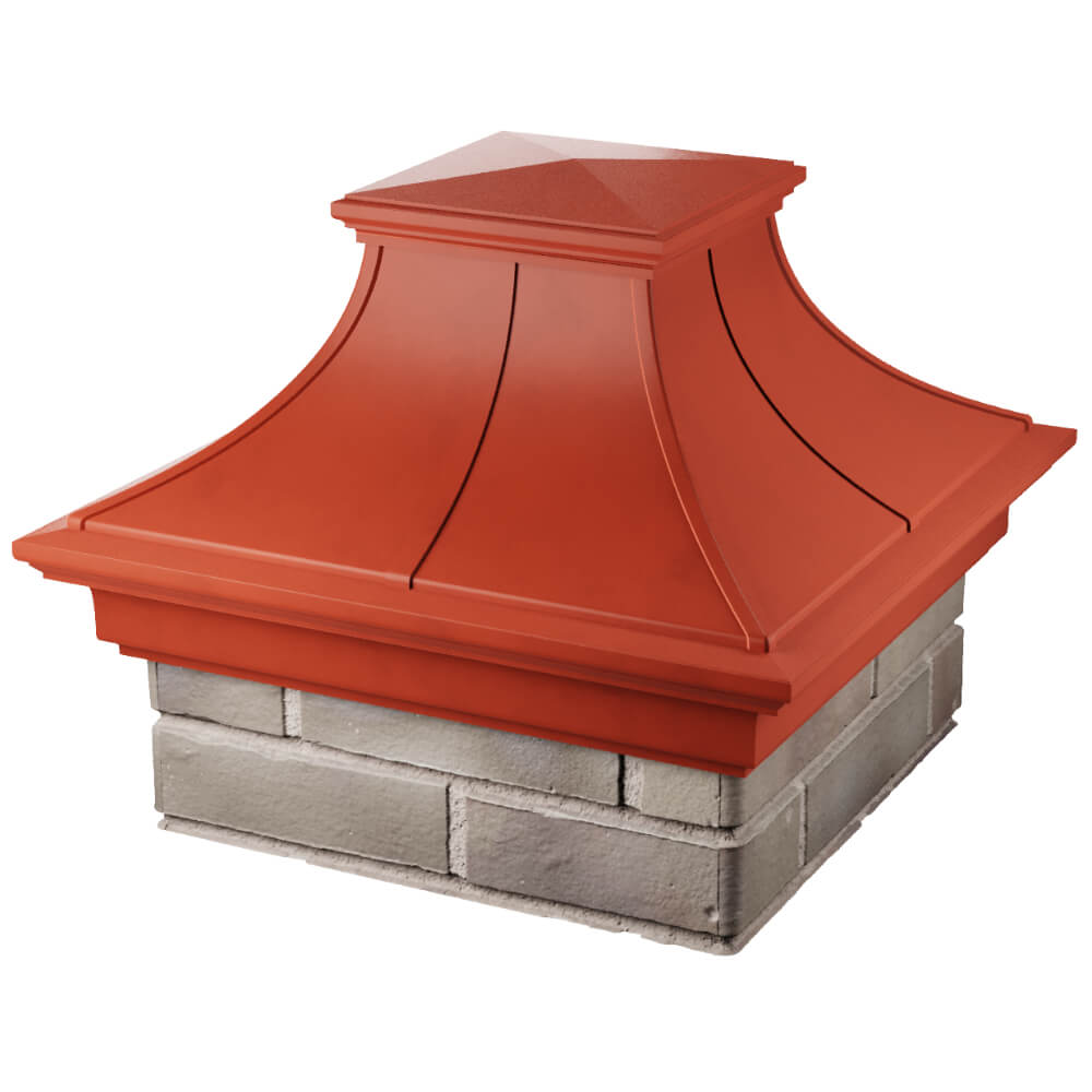 Колпак Zking Монблан Премиум Красный на столб 1.5х1.5 кирпича (385х385мм) в Первоуральске фото
