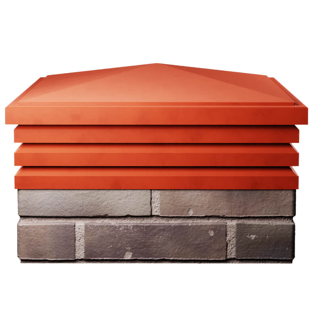 Колпак Zking Бона ХайТек Красный на столб 2х2 кирпича (513х513мм) Первоуральск фото