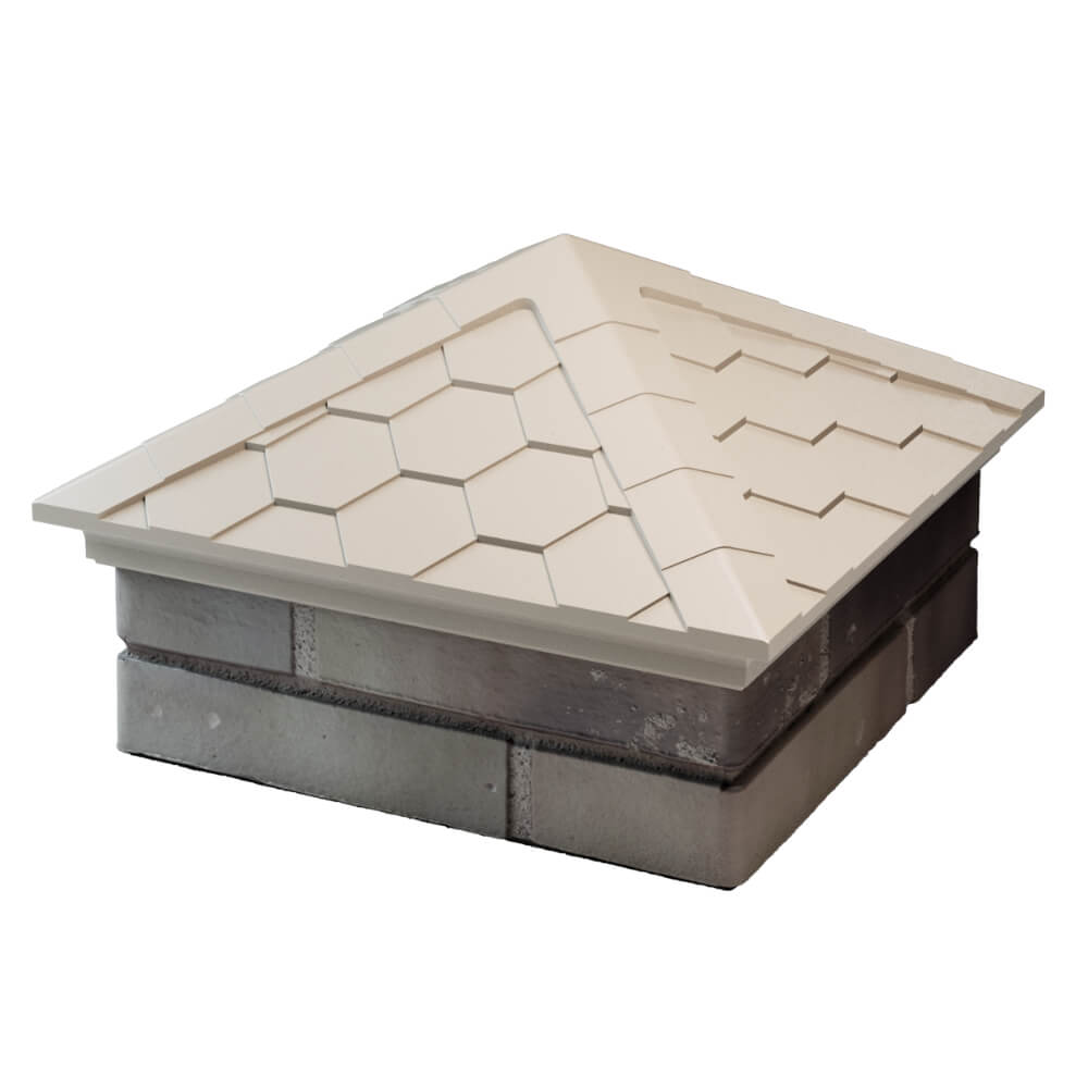 Колпак Zking Эверест Бежевый на столб 1.5х1.5 кирпича (390х390мм) в Первоуральске фото