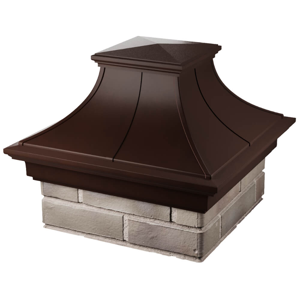 Колпак Zking Монблан Премиум Коричневый на столб 1.5х1.5 кирпича (385х385мм) в Первоуральске фото
