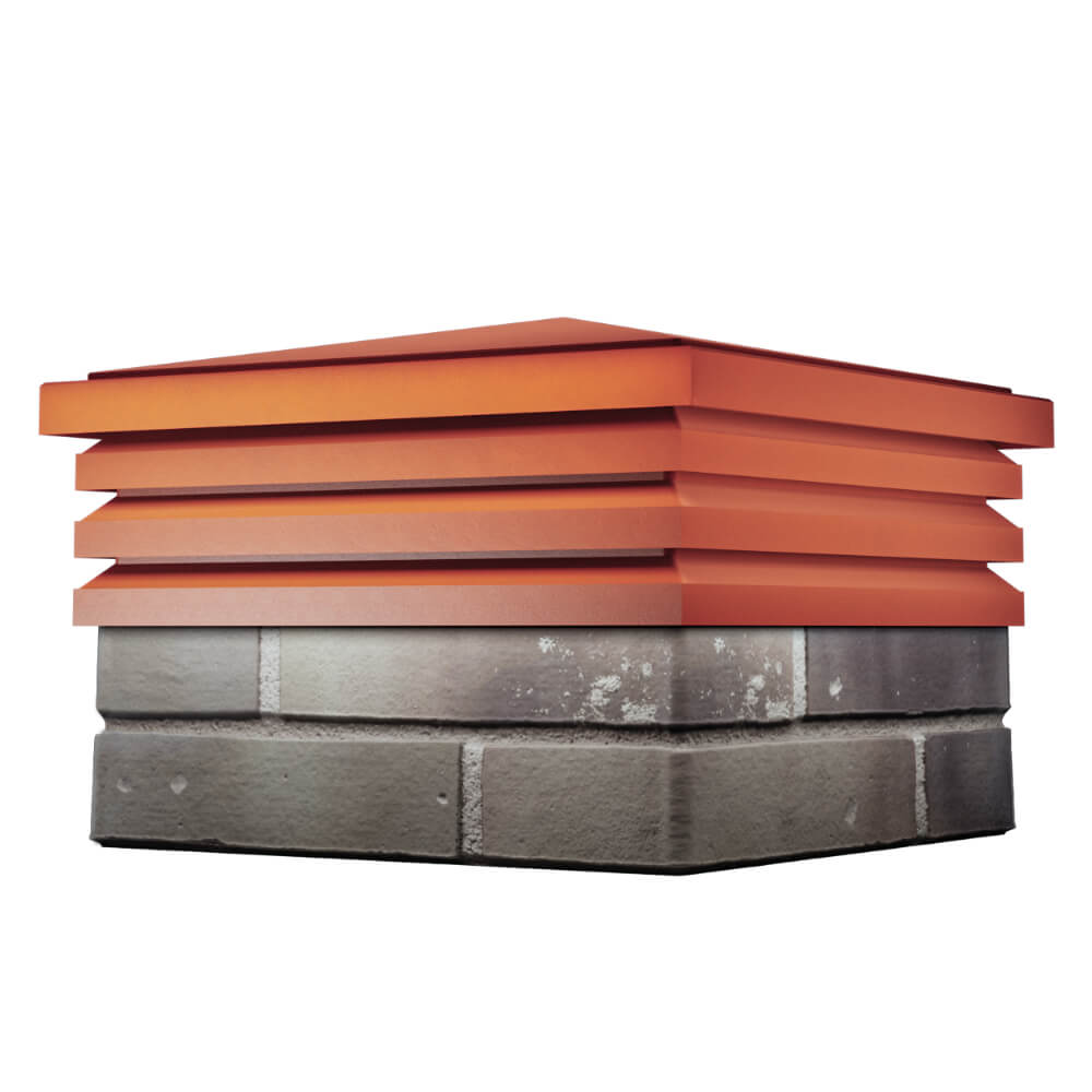 Колпак Zking Бона ХайТек Красный на столб 1.5х1.5 кирпича (385х385мм) в Первоуральске фото