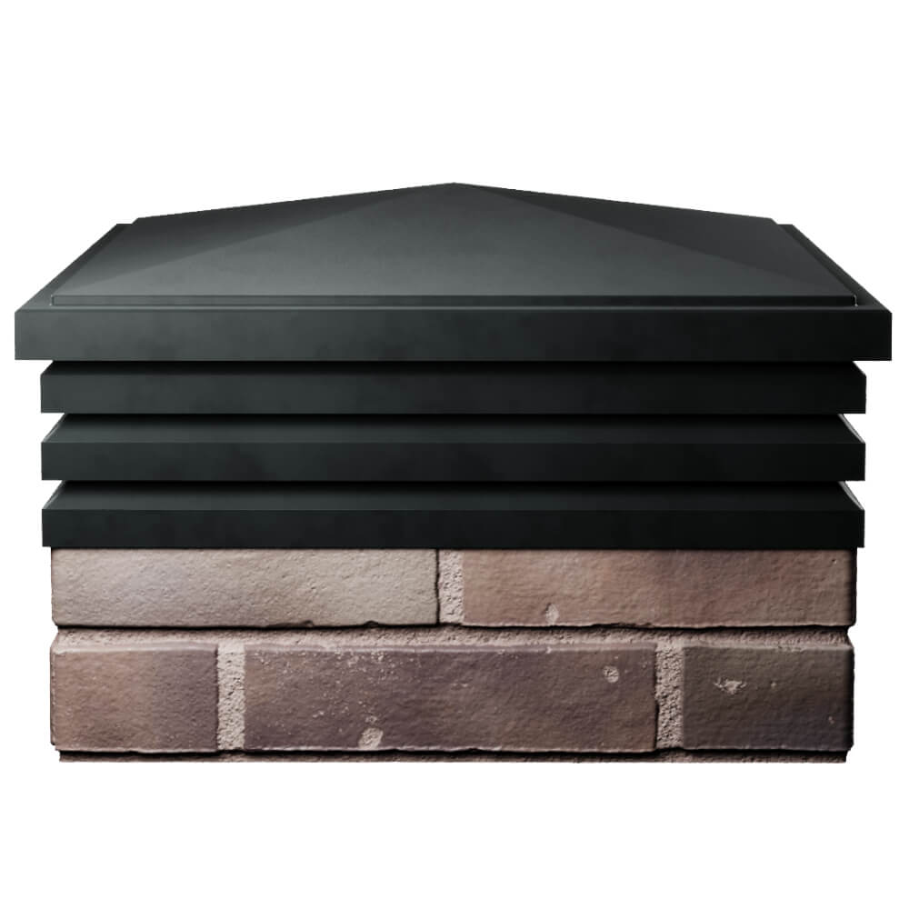 Колпак Zking Бона ХайТек Черный на столб 2х2 кирпича (513х513мм) Первоуральск фото