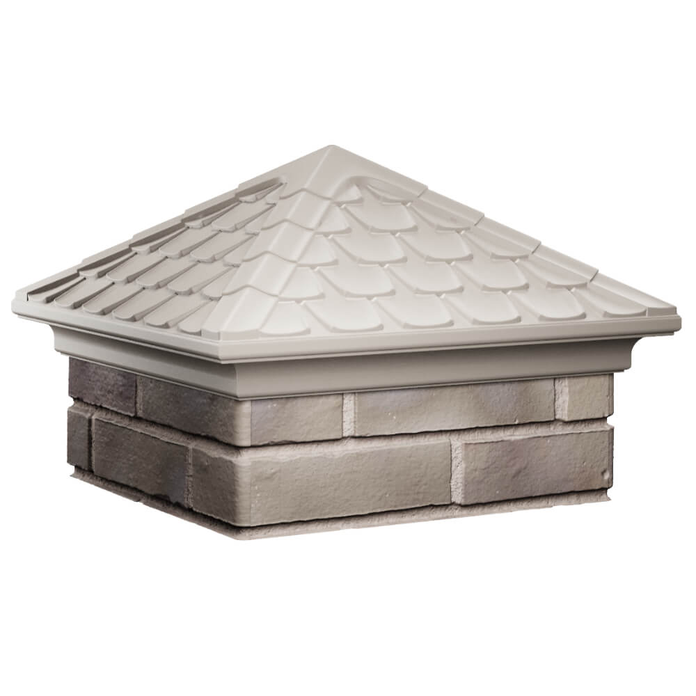 Колпак Zking Эльбрус Бежевый на столб 1.5х1.5 кирпича (385х385мм) в Первоуральске фото