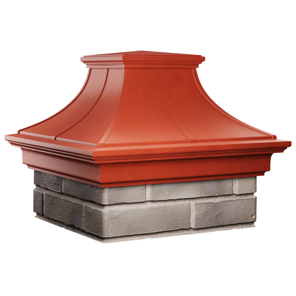 Колпак Zking Монблан Премиум Красный на столб 1.5х1.5 кирпича (385х385мм) в Первоуральске фото