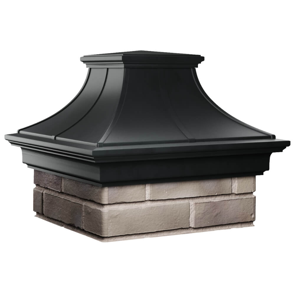Колпак Zking Монблан Премиум Черный на столб 1.5х1.5 кирпича (385х385мм) в Первоуральске фото