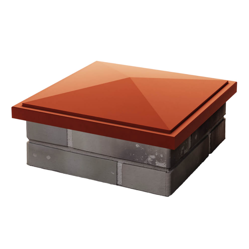 Колпак Zking БонаМоно Красный на столб 1.5х1.5 кирпича (385х385, 400х400мм) в Первоуральске фото