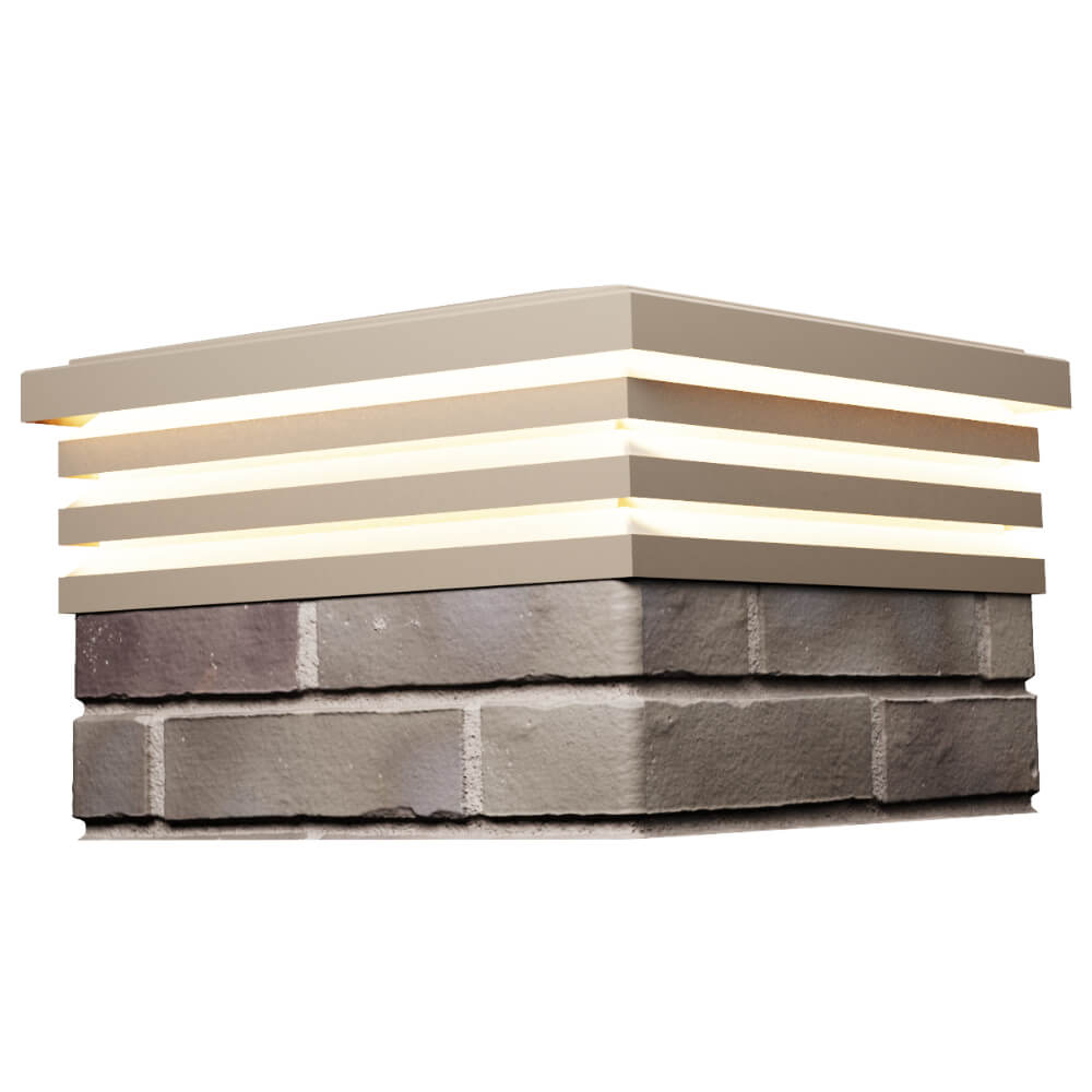 Колпак Zking Бона ХайТек Бежевый на столб 1.5х1.5 кирпича (385х385мм) с подсветкой в Первоуральске фото