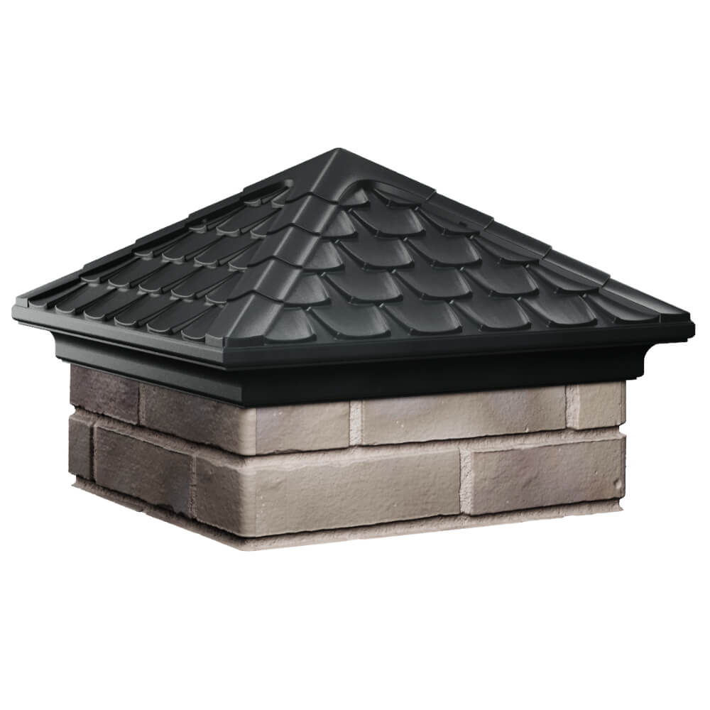 Колпак Zking Эльбрус Черный на столб 1.5х1.5 кирпича (385х385мм) в Первоуральске фото