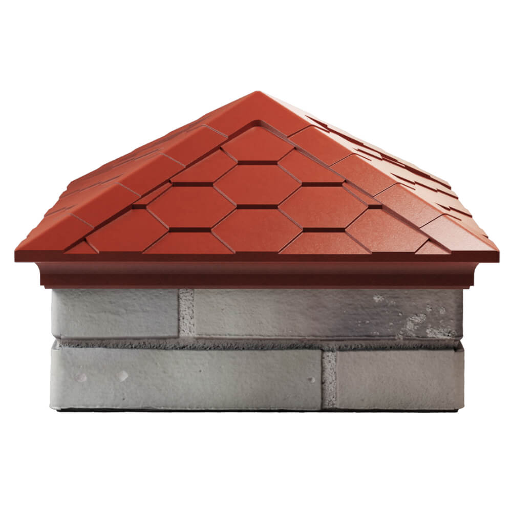 Колпак Zking Эверест Красный на столб 1.5х1.5 кирпича (390х390мм) Первоуральск фото