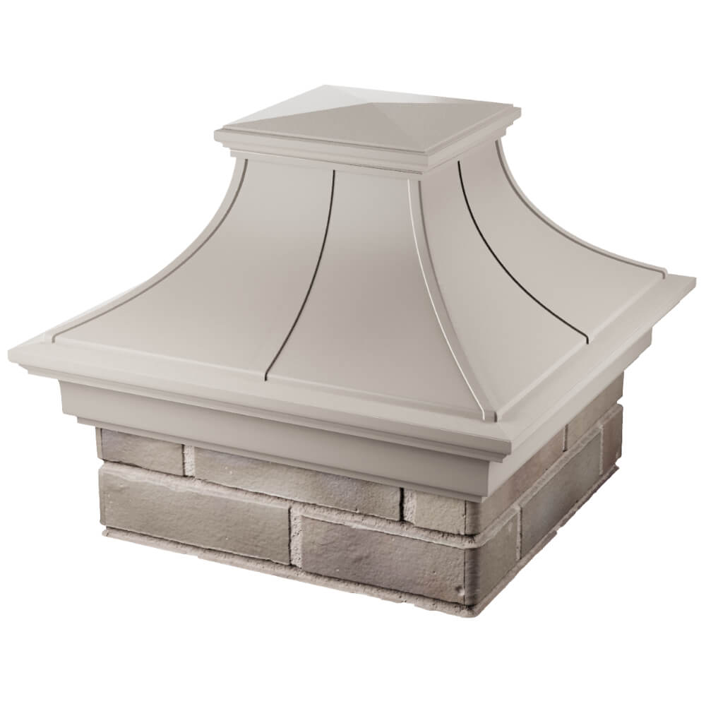 Колпак Zking Монблан Премиум Бежевый на столб 1.5х1.5 кирпича (385х385мм) в Первоуральске фото