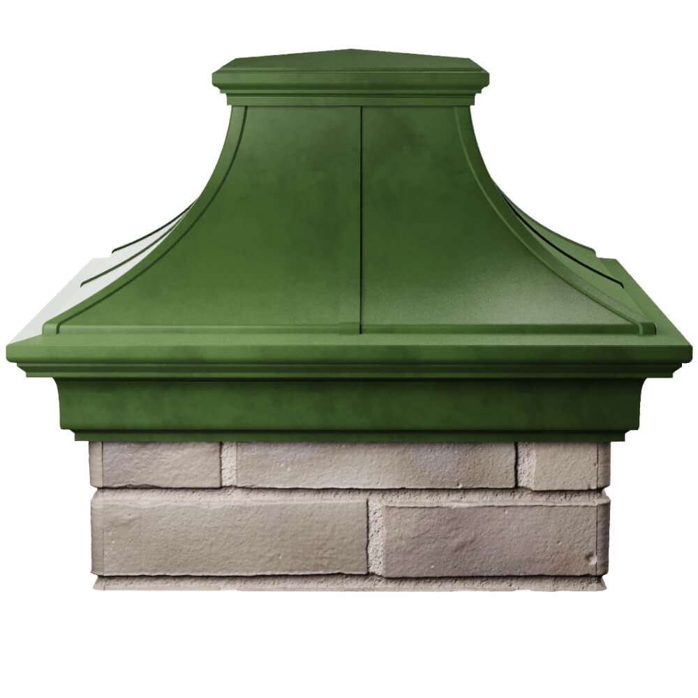 Колпак Zking Монблан Премиум Зеленый на столб 1.5х1.5 кирпича (385х385мм) Первоуральск фото