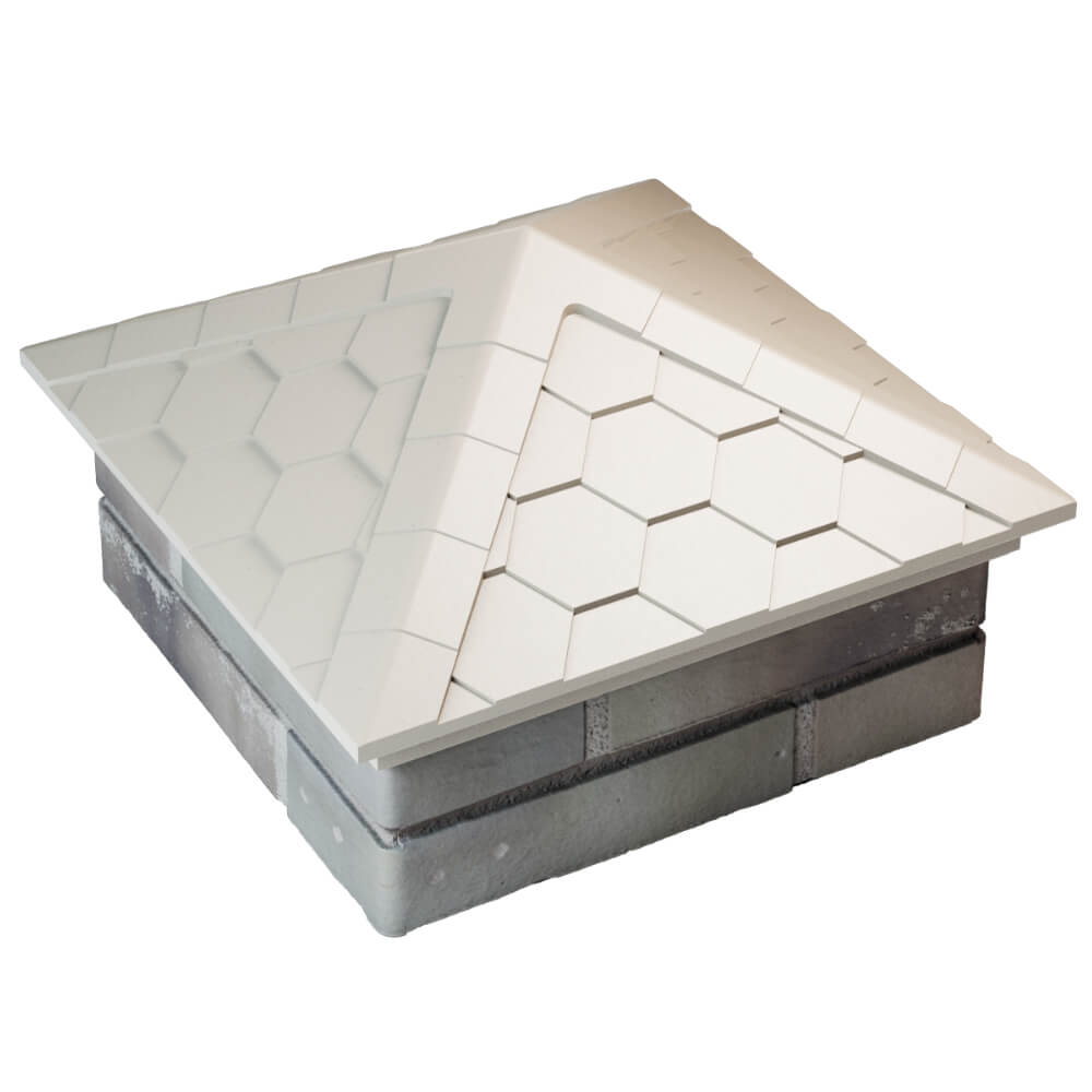 Колпак Zking Эверест Бежевый на столб 1.5х1.5 кирпича (390х390мм) в Первоуральске фото