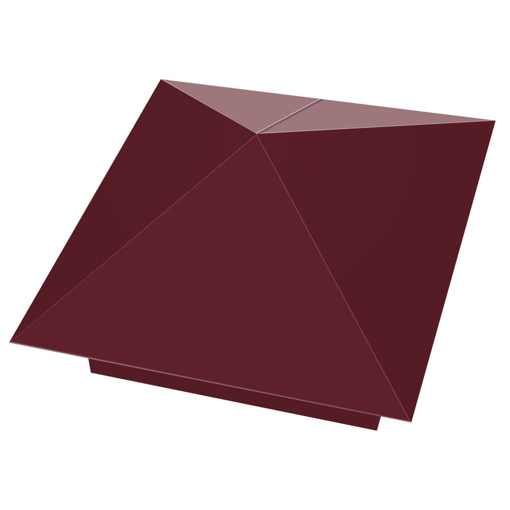 Колпак металлический 390х390мм RAL3005 Красное Вино заборный Первоуральск фото