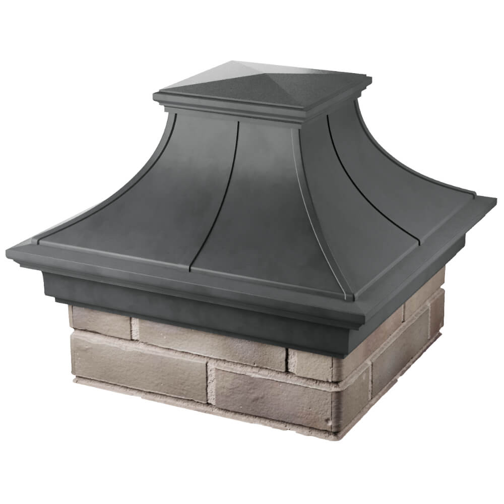 Колпак Zking Монблан Премиум Серый на столб 1.5х1.5 кирпича (385х385мм) в Первоуральске фото