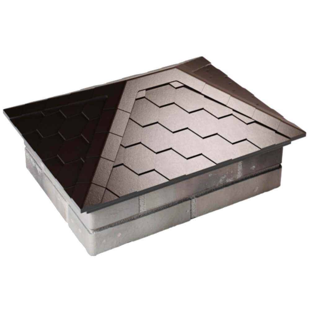 Колпак Zking Эверест Коричневый на столб 2х1.5 кирпича (520х390мм) Первоуральск фото