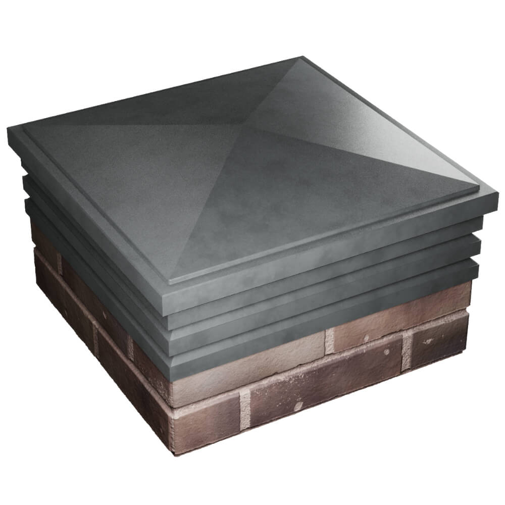 Колпак Zking Бона ХайТек Серый на столб 2х2 кирпича (513х513мм) в Первоуральске фото