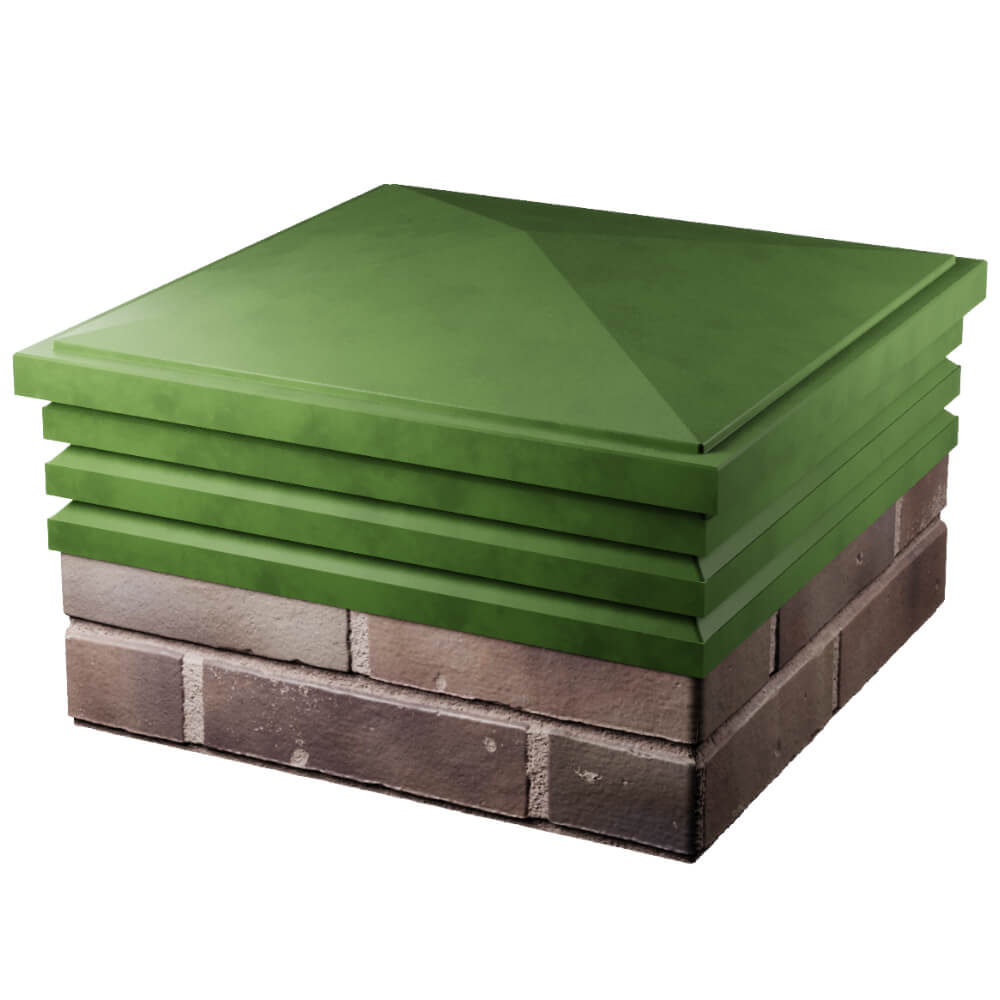 Колпак Zking Бона ХайТек Зеленый на столб 2х2 кирпича (513х513мм) в Первоуральске фото