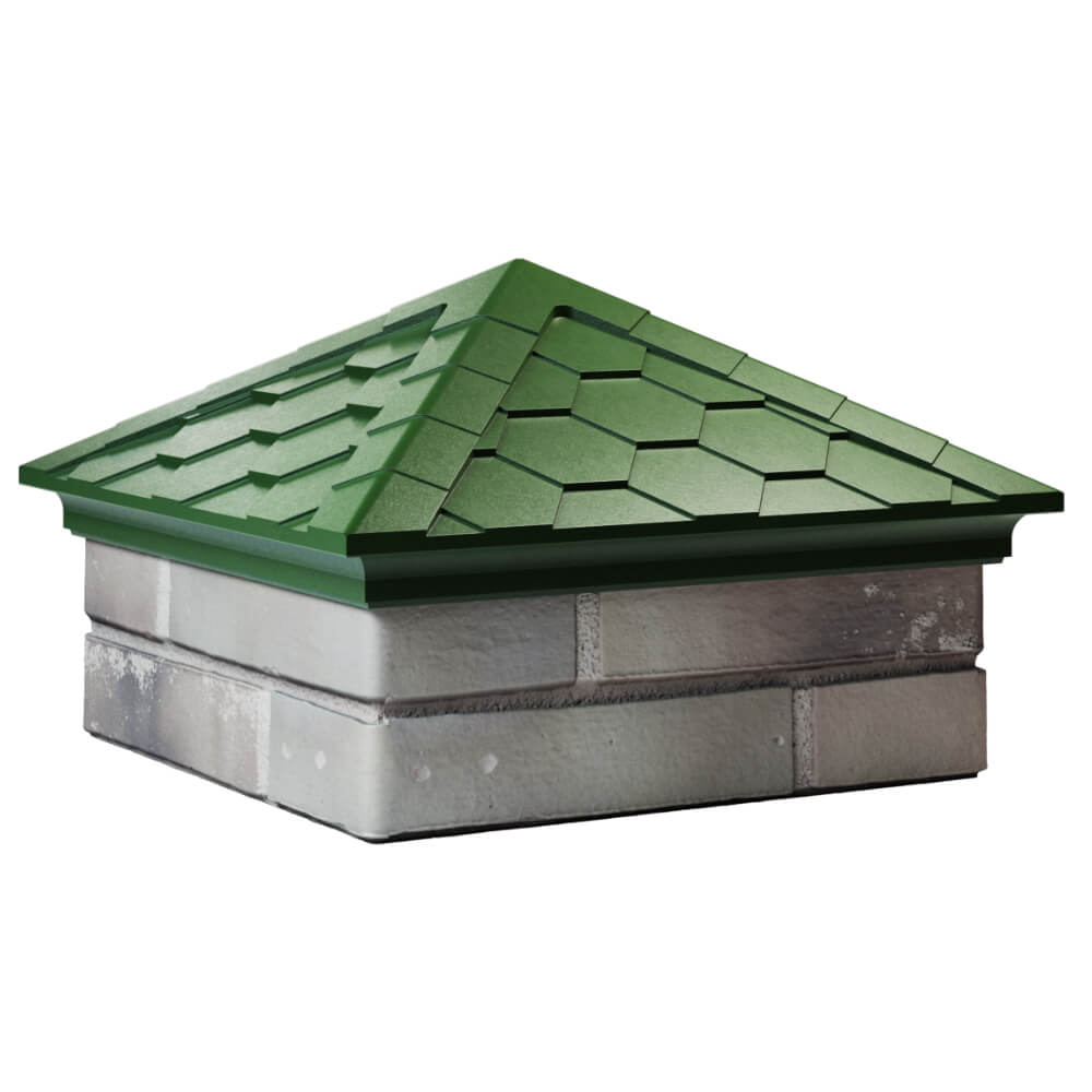 Колпак Zking Эверест Зеленый на столб 1.5х1.5 кирпича (390х390мм) в Первоуральске фото