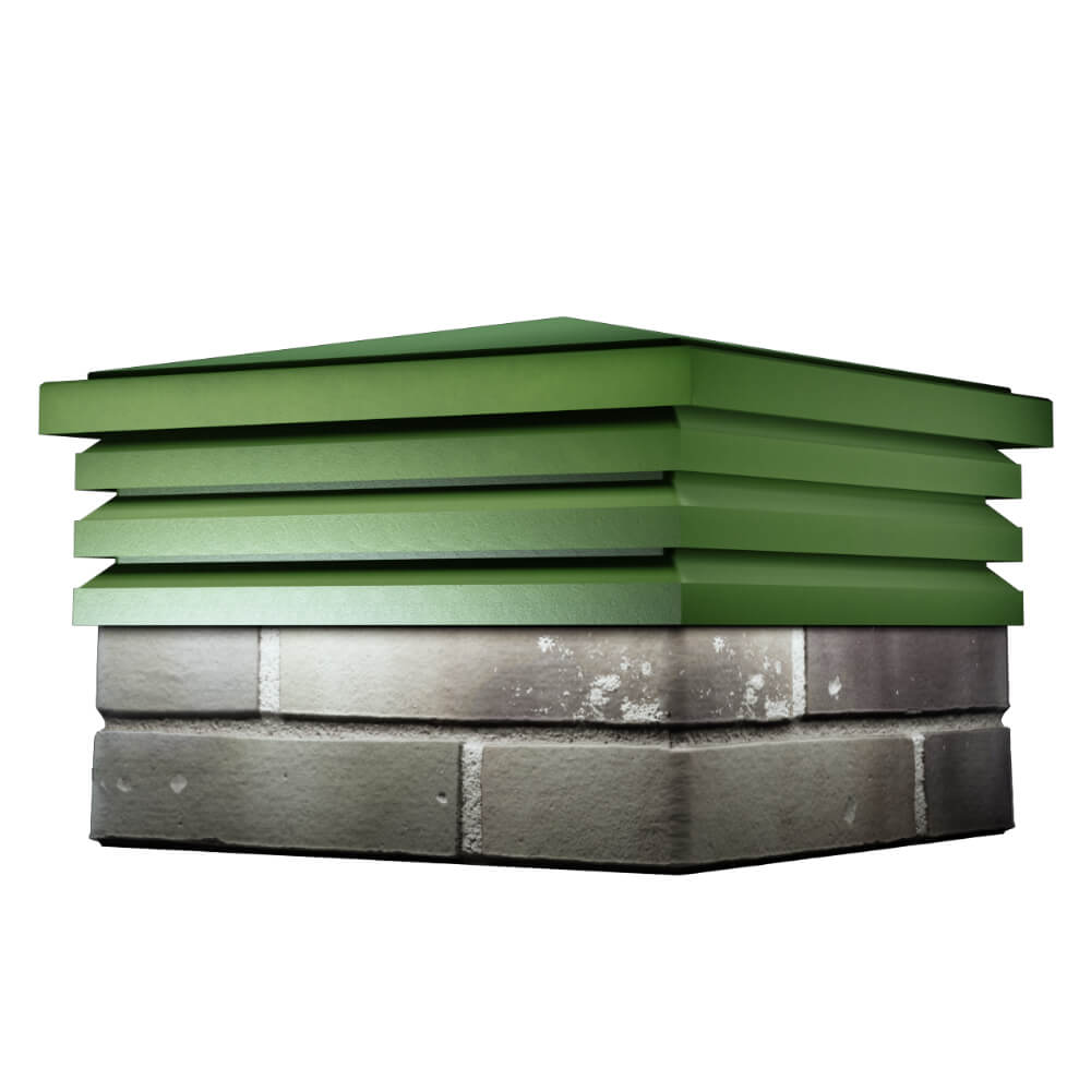 Колпак Zking Бона ХайТек Зеленый на столб 1.5х1.5 кирпича (385х385мм) в Первоуральске фото