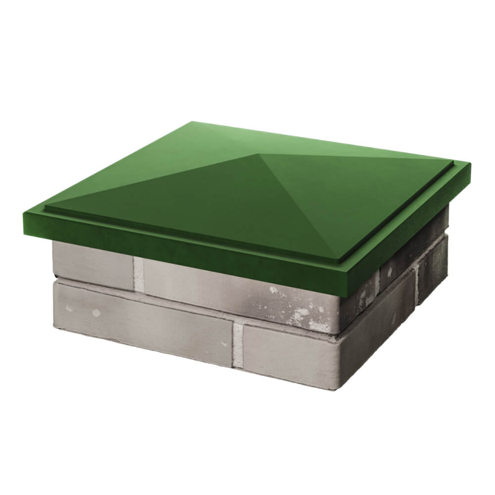 Колпак Zking БонаМоно Зеленый на столб 1.5х1.5 кирпича (385х385, 400х400мм) в Первоуральске фото