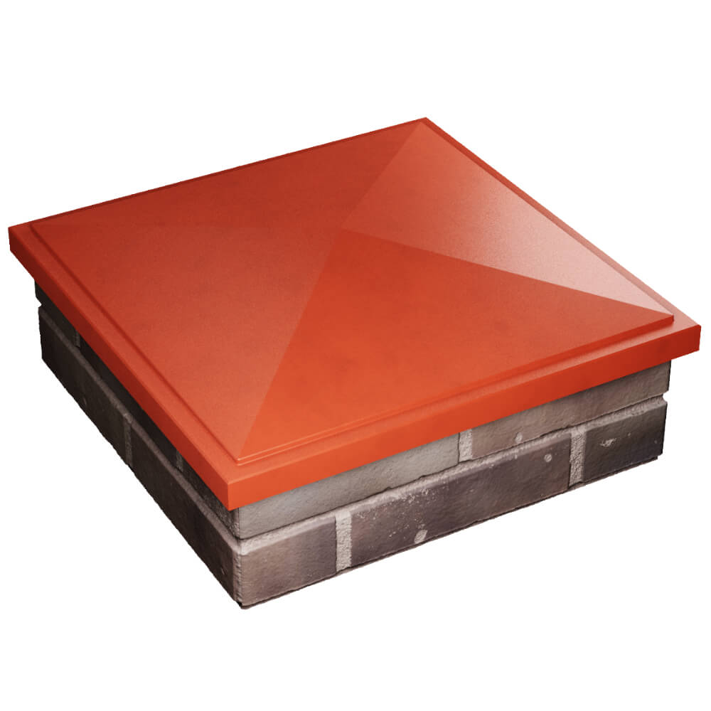 Колпак Zking БонаМоно Красный на столб 2х2 кирпича (515х515, 530х530мм) в Первоуральске фото