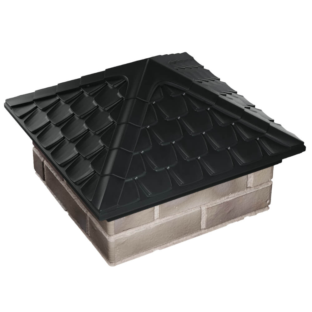 Колпак Zking Эльбрус Черный на столб 1.5х1.5 кирпича (385х385мм) в Первоуральске фото