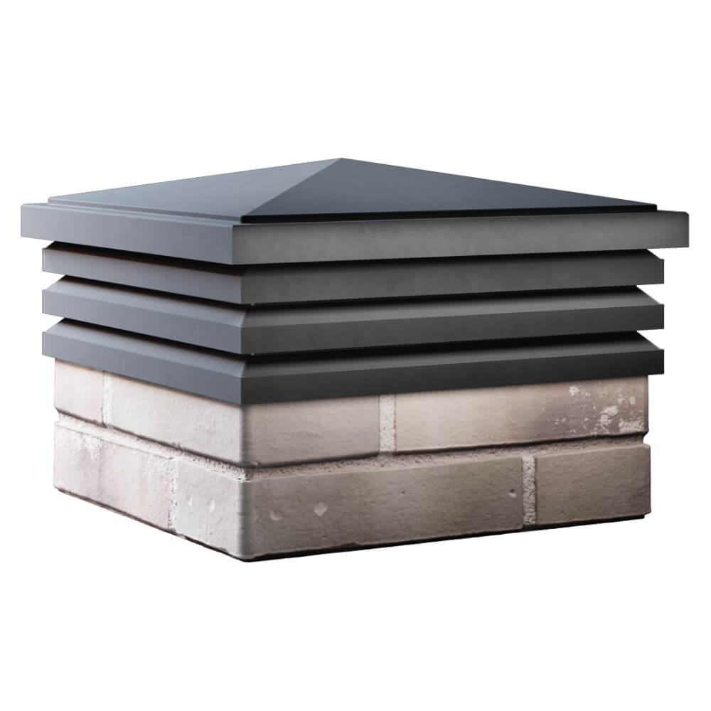 Колпак Zking Бона ХайТек Серый на столб 1.5х1.5 кирпича (385х385мм) в Первоуральске фото