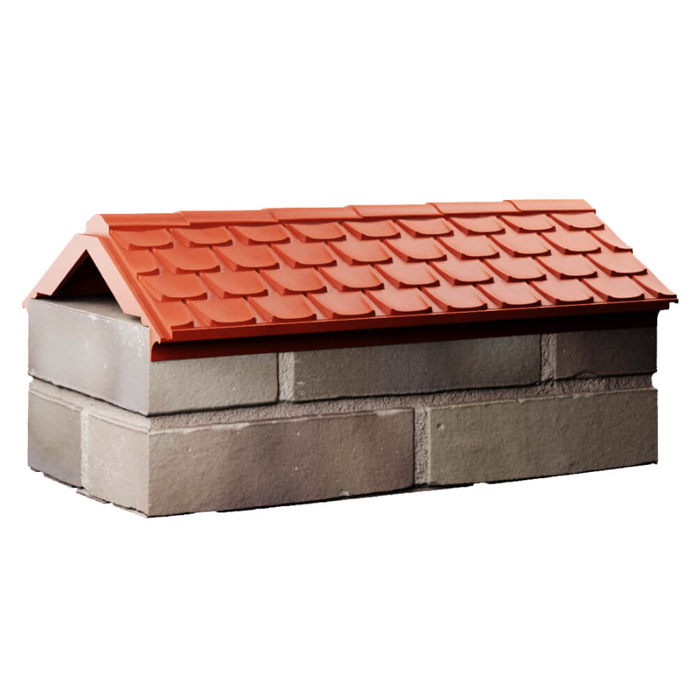 Парапет Zking Эльбрус Красный с посадкой на 1 кирпич (255мм) Первоуральск фото