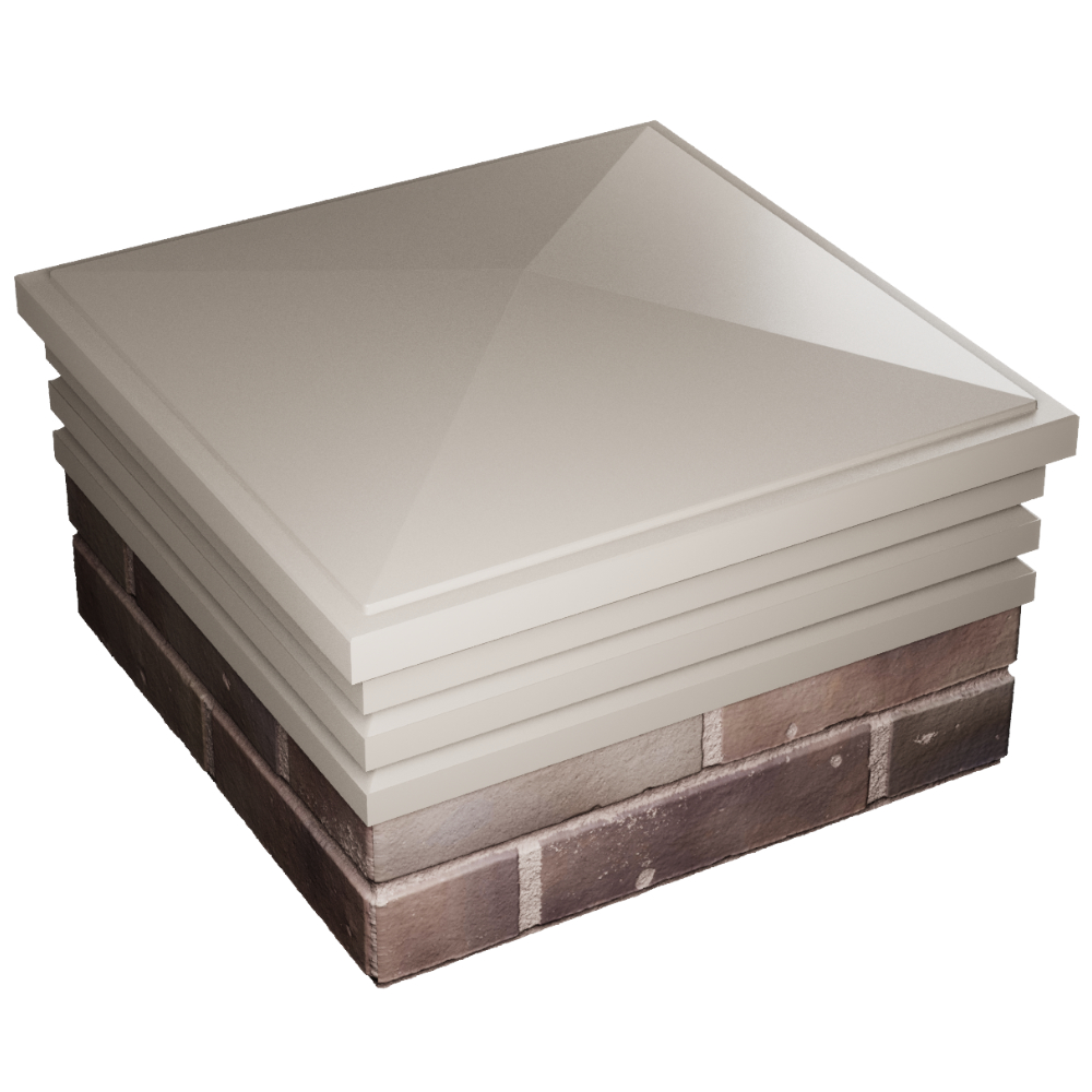 Колпак Zking Бона ХайТек Бежевый на столб 2х2 кирпича (513х513мм) в Первоуральске фото