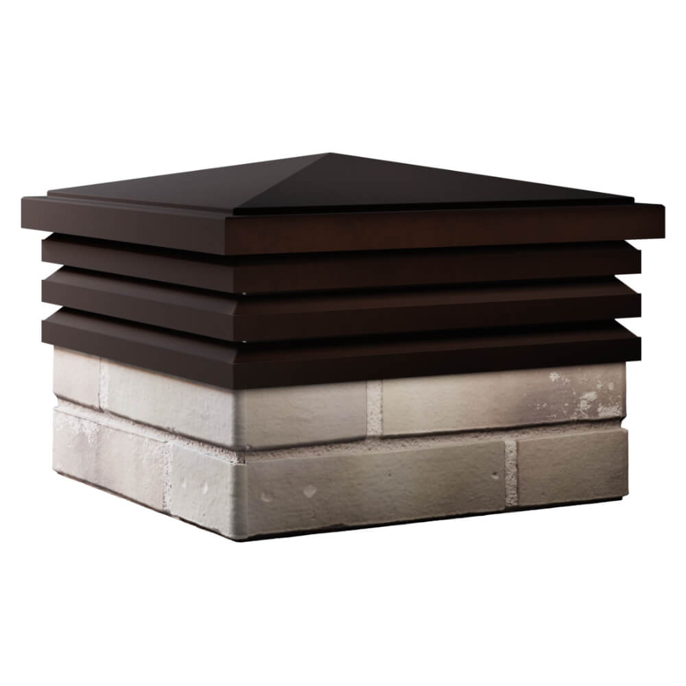 Колпак Zking Бона ХайТек Коричневый на столб 1.5х1.5 кирпича (385х385мм) в Первоуральске фото