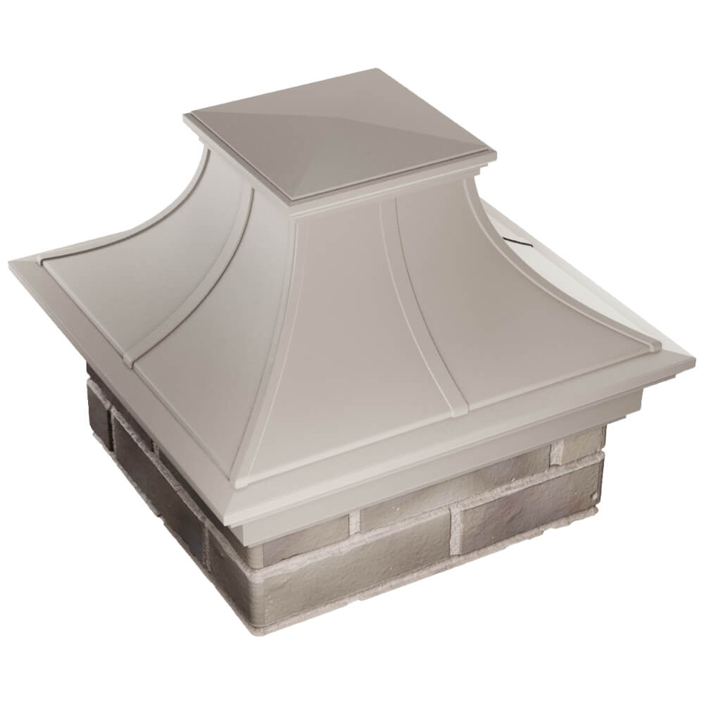 Колпак Zking Монблан Премиум Бежевый на столб 1.5х1.5 кирпича (385х385мм) в Первоуральске фото