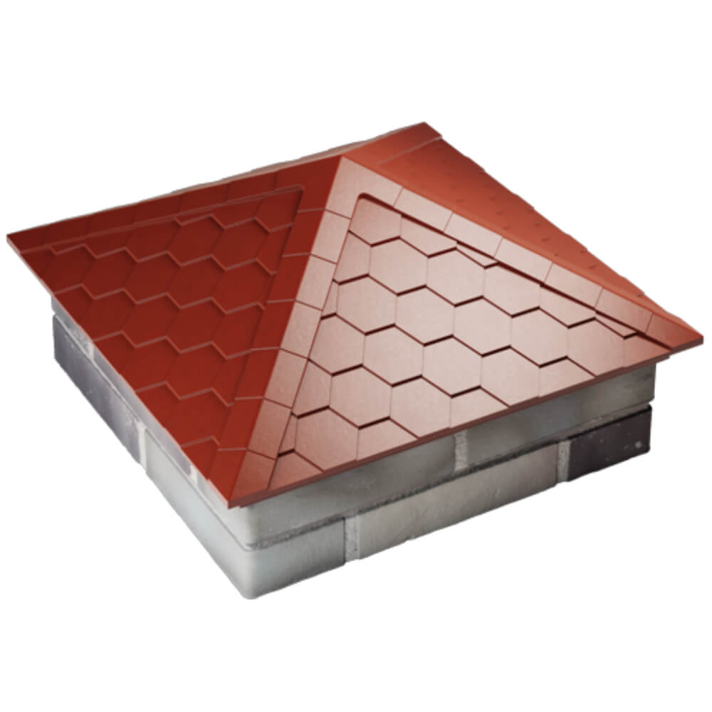 Колпак Zking Эверест Красный на столб 2х2 кирпича (535х535мм) Первоуральск фото
